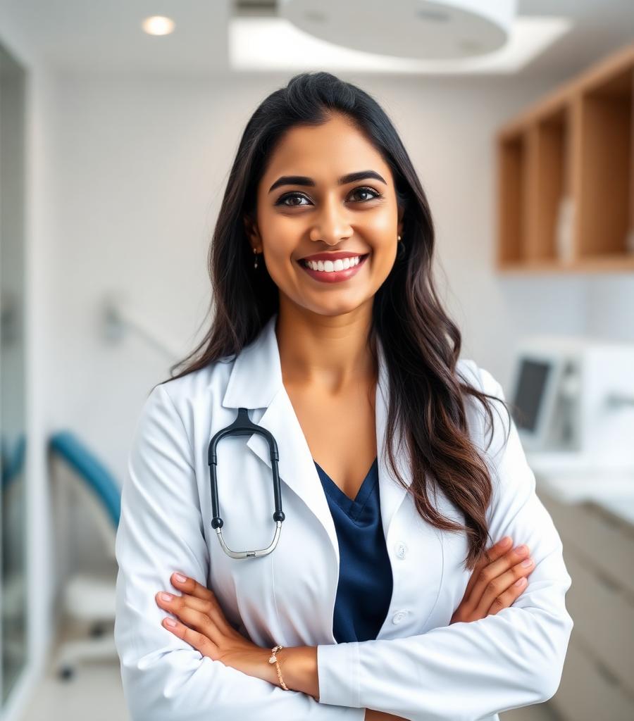 Placeholder portrait representing Dr. Ananya Sharma, General & Cosmetic Dentistry